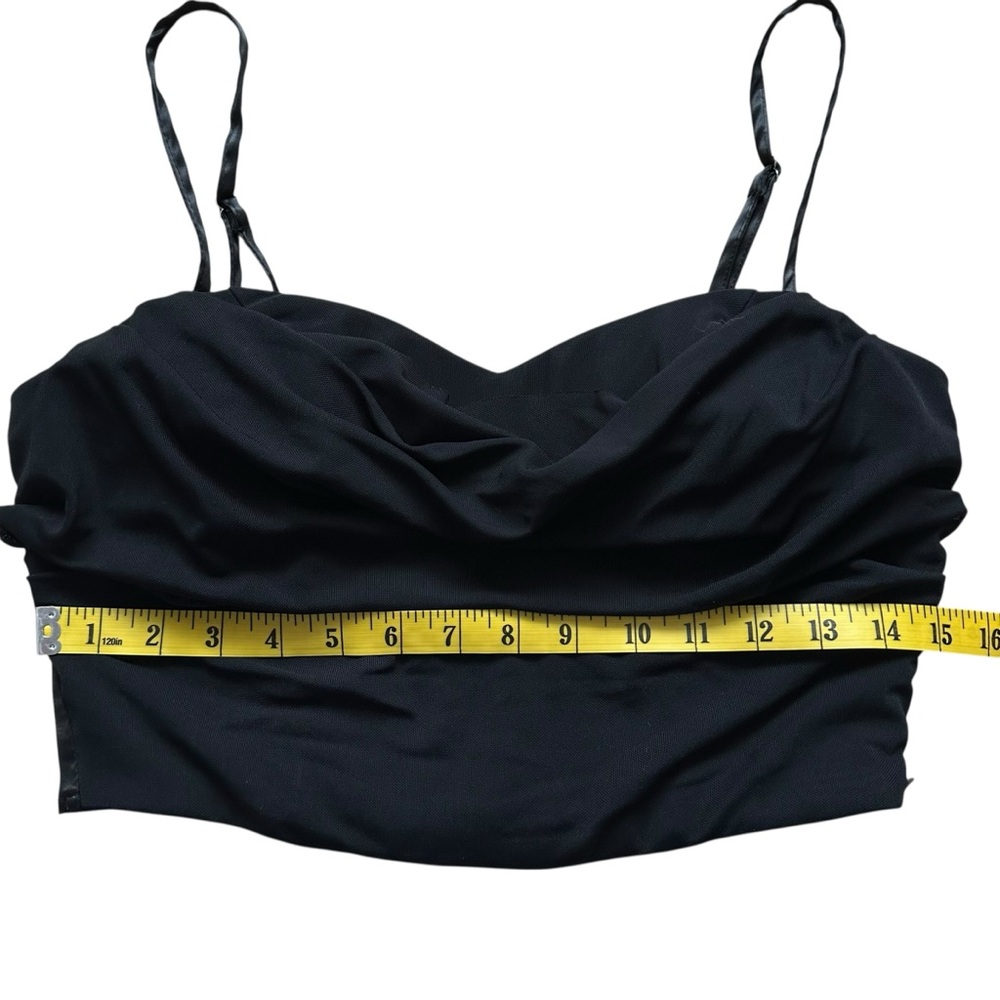 Lulu's Black Ruched Crop Top -‎ Large - Picture 6 of 7